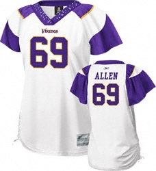 minnesota 69 vikings jared allen women white jersey