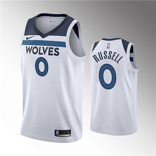 Minnesota Timberwolves D'Angelo Russell White 2019-20 Jersey #0