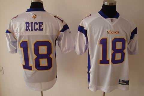 minnesota vikings #18 rice white