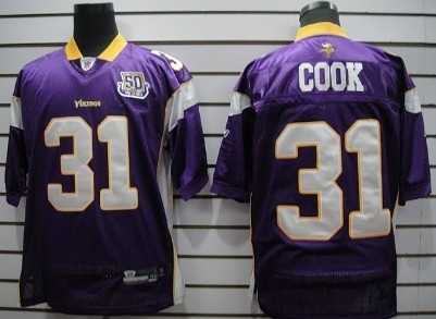 minnesota vikings #31 cook purple with 50th jersey