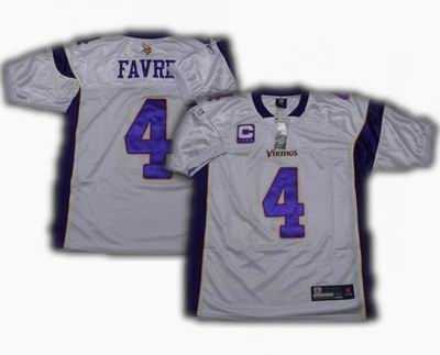 minnesota vikings #4 brett favre white c patch