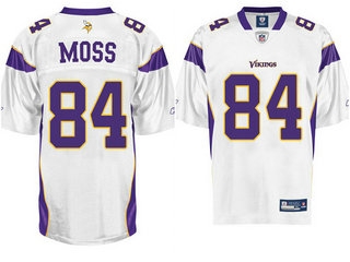 minnesota vikings #84 randy moss white jersey