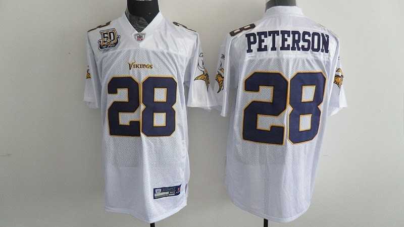 minnesota vikings 28 adrian peterson full white 50