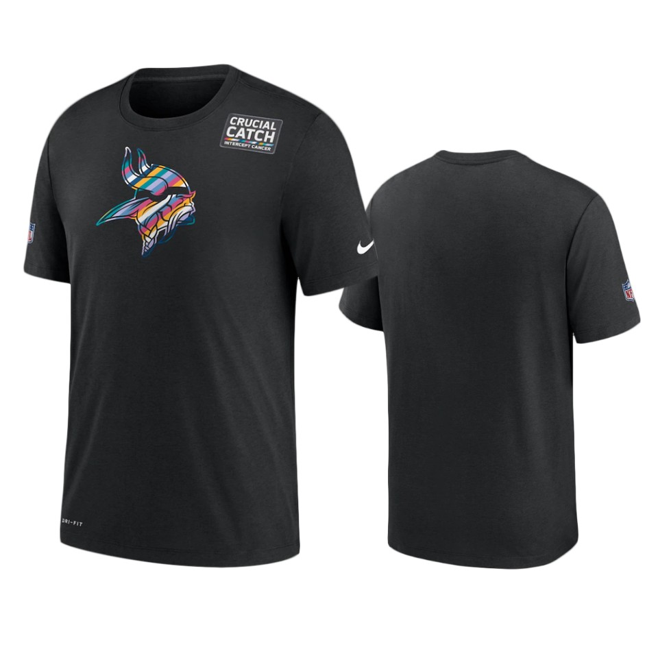 minnesota vikings black crucial catch sideline t shirt