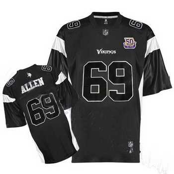 minnesota vikings jared allen 69 black jersey 50th anniversary patch