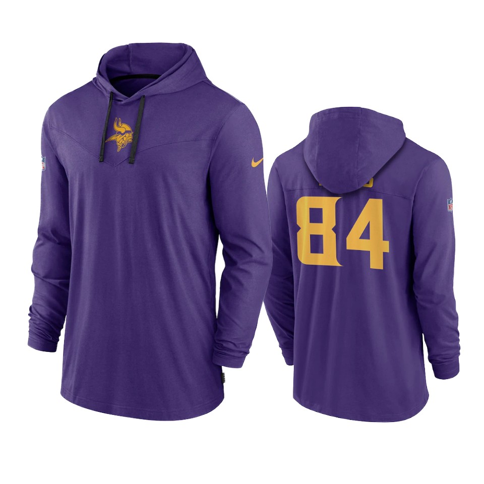 minnesota vikings randy moss purple sideline performance hoodie tri blend t shirt