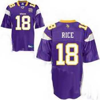 minnesota vikings sidney rice 18 purple jersey 50th anniversary patch