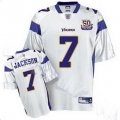 minnesota vikings tarvaris jackson 7 white jersey 50th anniversary patch