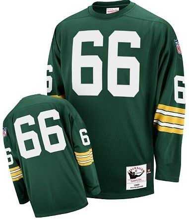 mitchellandness Jersey Green Bay Packers #66 Ray Nitschke Authentic Throwback Jerseys 
