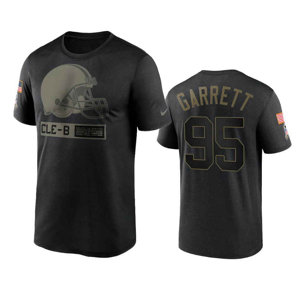 myles garrett browns black 2020 salute to service team logo t shirt