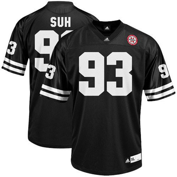 nebraska cornhuskers 93 ndamukong suh black football youth jersey