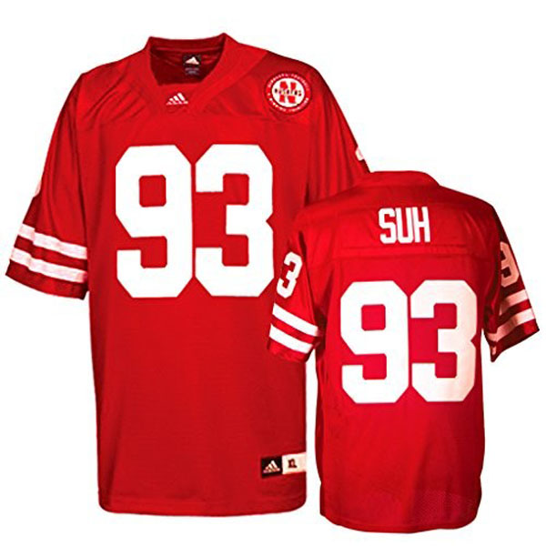 nebraska cornhuskers 93 ndamukong suh red football jersey