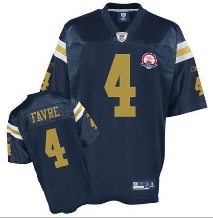 new york jets #4 brett favre 50th anniversary blue jersey