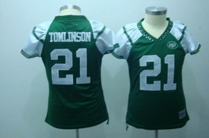 new york jets 21 tomlinson green 2010 womens field flirt fashion jersey