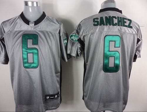 new york jets 6 mark sanchez gray shadow jerseys