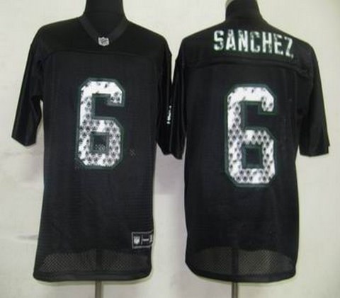 new york jets 6 sanchez black united sideline jerseys