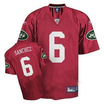 new york jets 6 sanchez red qb practice jersey