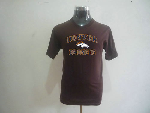 nfl denver broncos big & tall heart & soul t-shirt brown