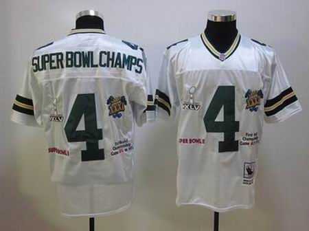 NFL Green bay packers #4 super bowl champs throwback white