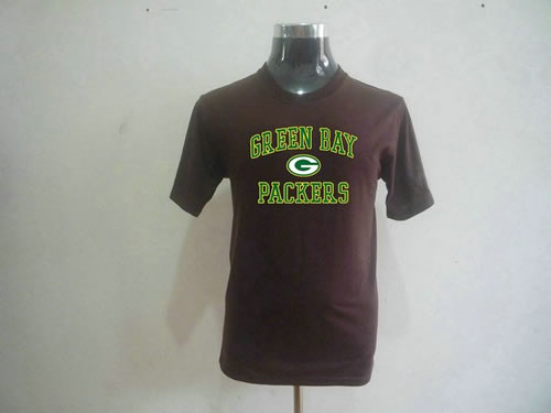 nfl green bay packers big & tall heart & soul t-shirt brown
