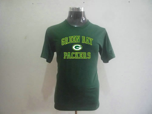 nfl green bay packers big & tall heart & soul t-shirt dark green