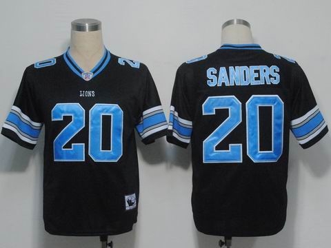 nfl jerseys detroit lions 20 sanders m&n black