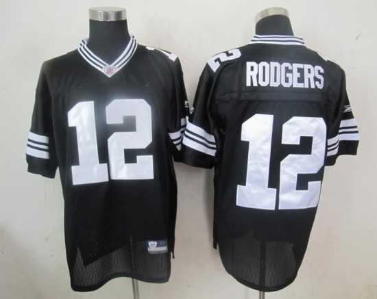 nfl jerseys green bay packers 12 aaron rodgers black