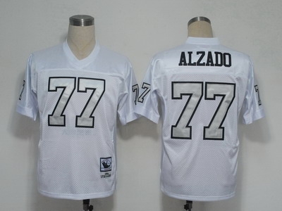 nfl jerseys oakland raiders 77 lyle alzado white throwback jerseys(silver number)