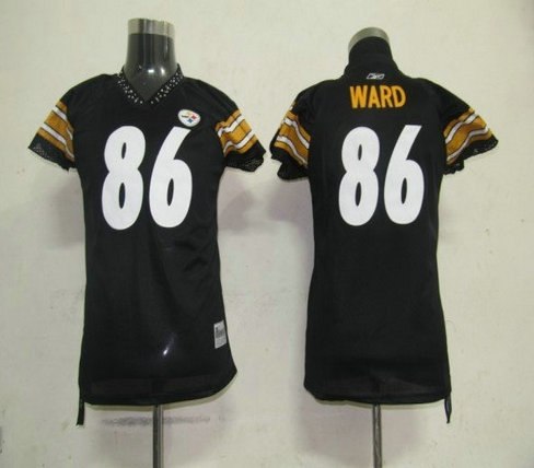 nfl pittsburgh steelers 86 ward black women field flirt fashion jersey