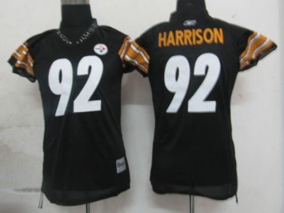 nfl pittsburgh steelers 92 harrison black women field flirt fashion jersey