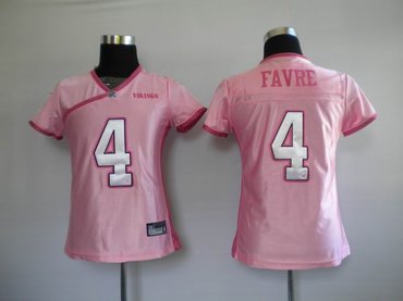 nfl women jerseys minnesota vikings 4 brett favre pink