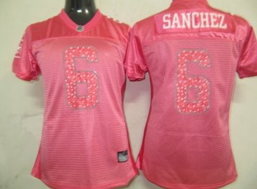 nfl women jerseys new york jets 6 sanchez pink 2010 new