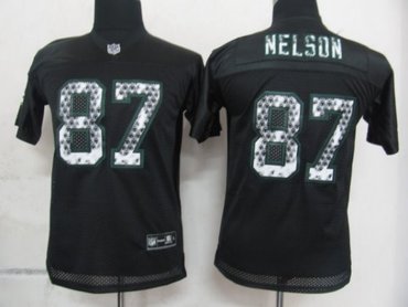 nfl youth green bay packers 87 nelson black united sideline jersey