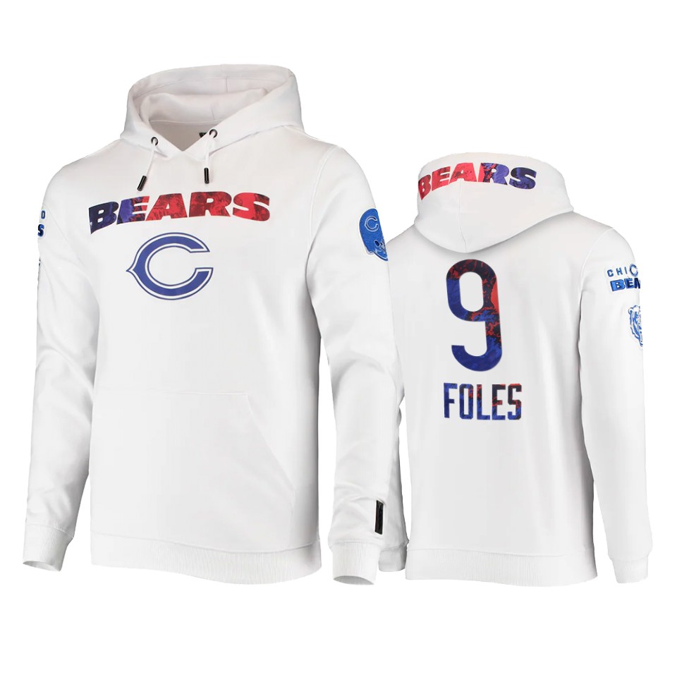 nick foles bears white americana hoodie