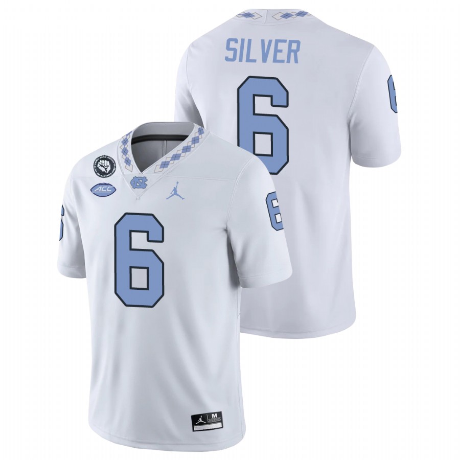 north carolina tar heels keeshawn silver white game football replica jersey
