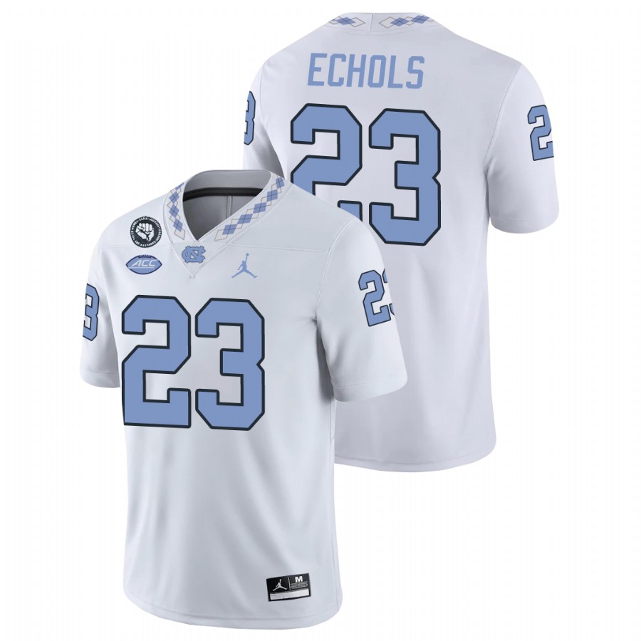 north carolina tar heels power echols white game football replica jersey