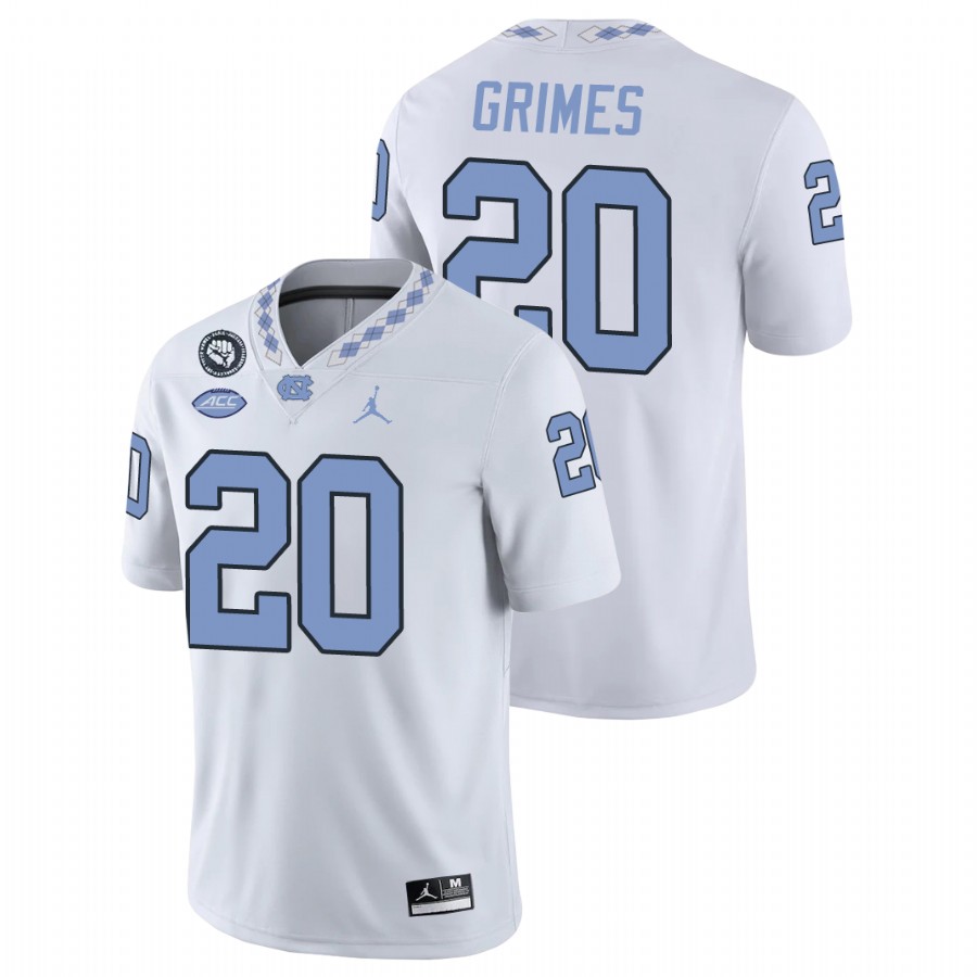 north carolina tar heels tony grimes white game football replica jersey