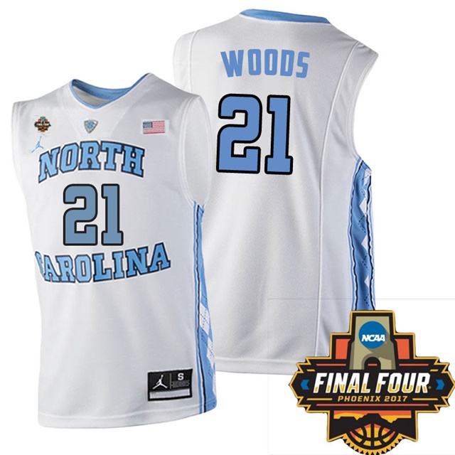 north carolina tar heels white 21 seventh woods ncaa 2017 basketball national champions jersey
