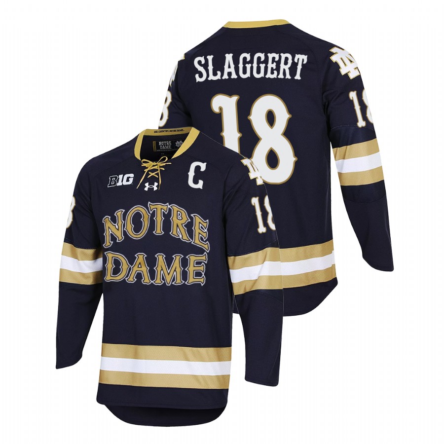 notre dame fighting irish graham slaggert navy 2022 ncaa regional finals hockey jersey