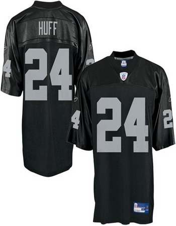oakland raiders #24 michael huff black jersey