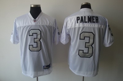 oakland raiders #3 carson palmer white(silver number)