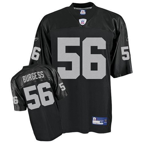 oakland raiders #56 derrick burgess black jersey