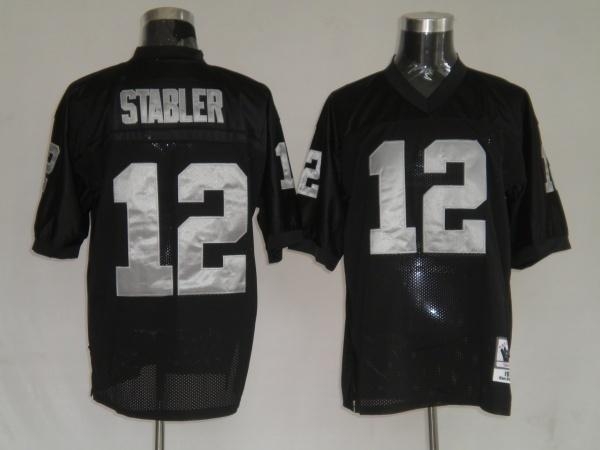 oakland raiders 12 ken stabler black throwback jer
