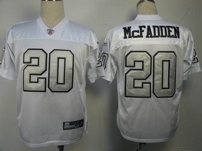oakland raiders 20 darren mcfadden silvery white number jersey