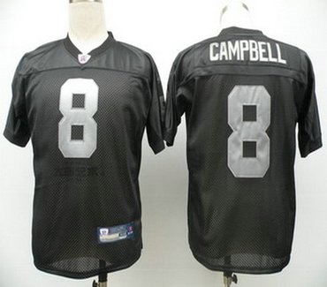 oakland raiders 8 jason campbell black jerseys