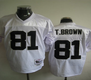 oakland raiders 81# t.brown white jerseys