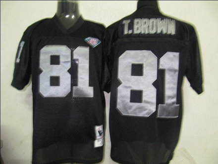 oakland raiders 81 t.brown black 75th m&n