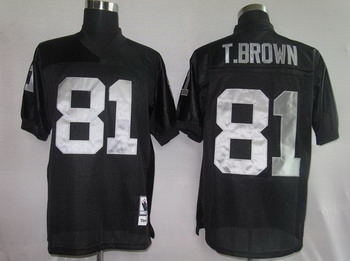 oakland raiders 81 t.brown black jerseys throwback