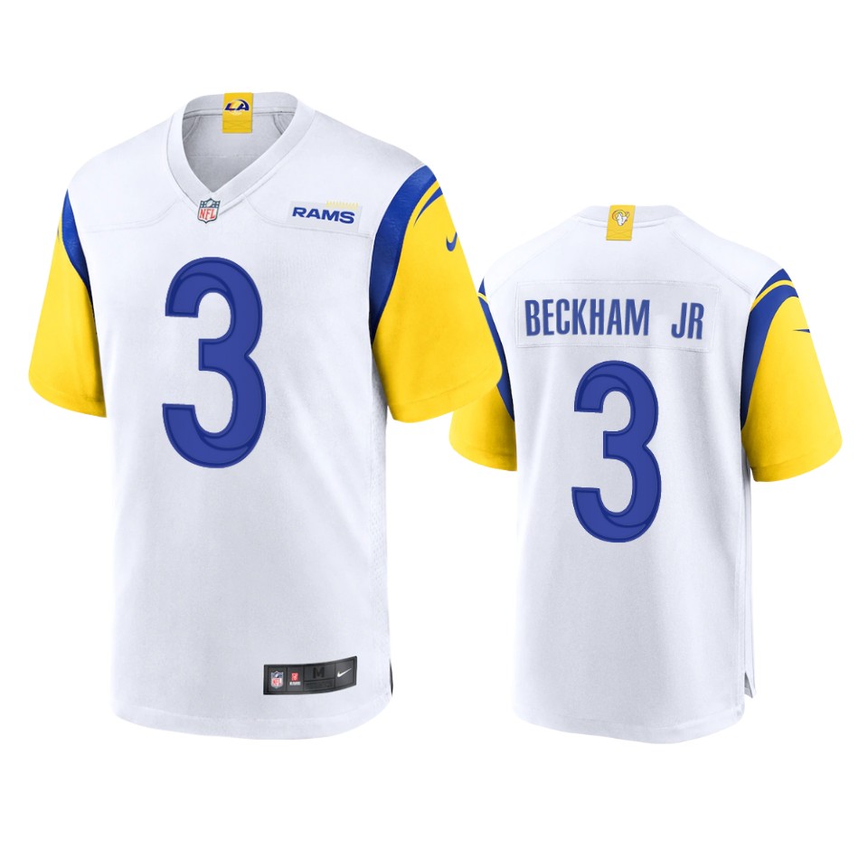 odell beckham jr. rams white alternate game jersey