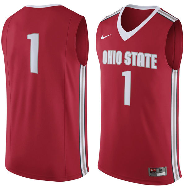 ohio state buckeyes 1 scarlet basketball jersey